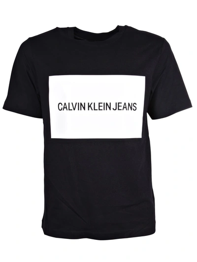 Shop Calvin Klein Jeans Est.1978 Vinyl Box Logo Tee In Ck Black