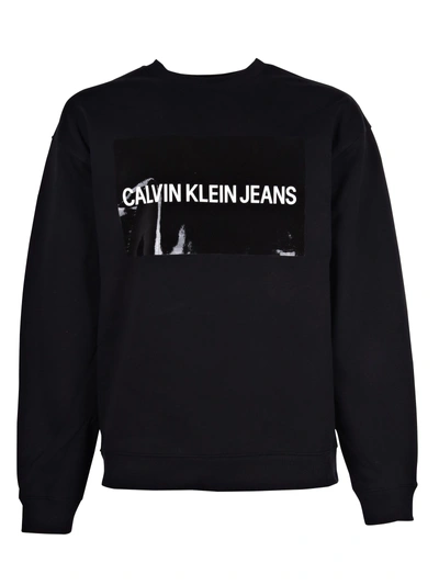 Shop Calvin Klein Jeans Est.1978 Logo Sweatshirt In Ck Black