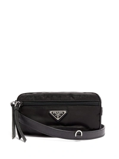 Prada Black Nylon Belt Bag Leather Cloth ref.129393 - Joli Closet