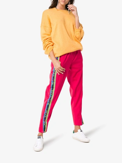 Shop Mira Mikati Side Stripe Tracksuit Trousers In Pink/purple