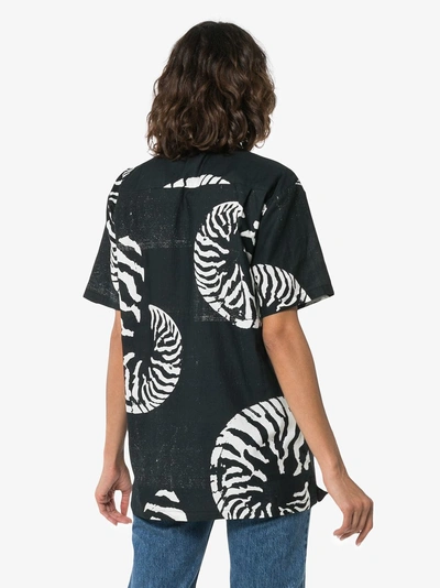 Shop Double Rainbouu Beach House Shell Print Cotton Hawaiian Shirt In Black