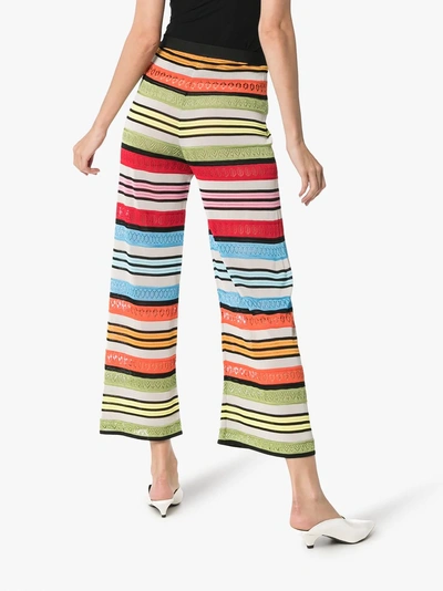 Shop Mary Katrantzou Rego Stripe Wide Leg Trousers In Green