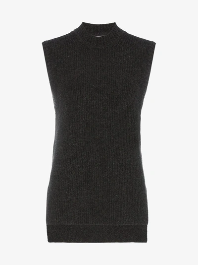 Shop Rejina Pyo Sleeveless Knitted Wool Blend Vest In Grey