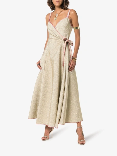 Shop Rosie Assoulin Rosie That's A Wrap Strappy Dress In Brown