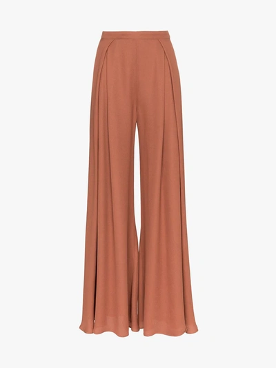 Shop Jacquemus High-waist Wide Leg Trousers In Brown