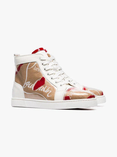 Shop Christian Louboutin Louis Flat Loubi Kraft Sneakers In White