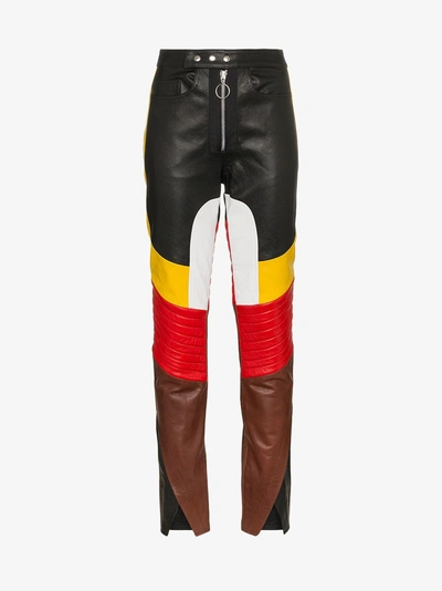 Shop Marques' Almeida Marques'almeida Contrast Panelled Leather Trousers In Black