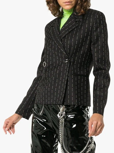 Shop Alyx 1017  9sm Pinstripe Wool Blazer In Black