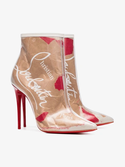 Shop Christian Louboutin So Kate 100 Pvc Ankle Boots In Brown