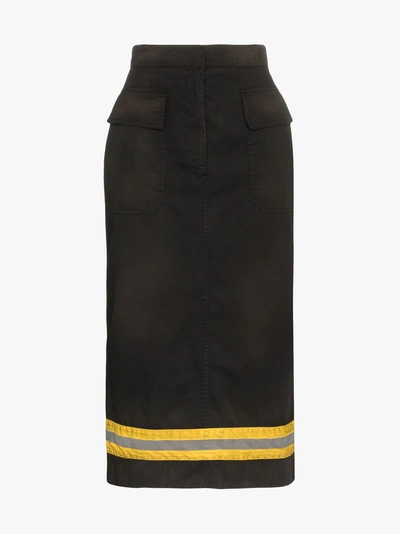 Shop Calvin Klein 205w39nyc High-waist Reflective Stripe Midi Skirt In Black