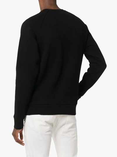 Shop Balmain Exit Cotton Sweatshirt In Black