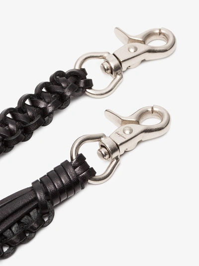 Shop Yohji Yamamoto Leather Wallet Chain In Black