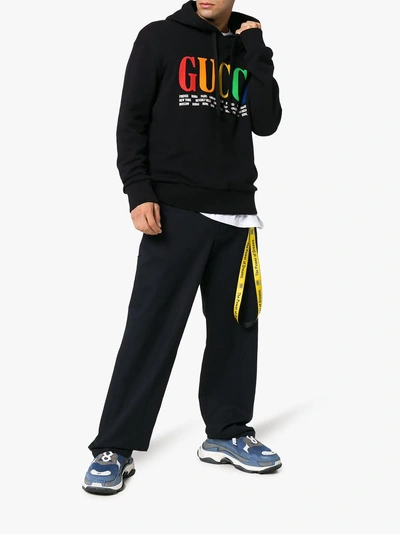 Shop Gucci Cities Hooded Sweatshirt In Black