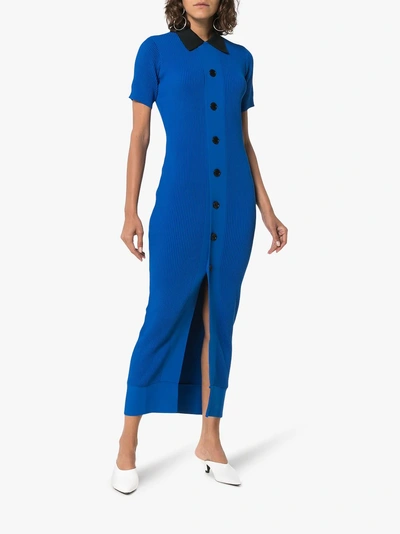 Shop Simon Miller Laurin Buttoned Down Dress In Blue