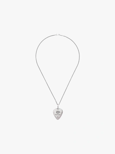 Shop Yohji Yamamoto Silver Signature Plectrum Necklace In Metallic