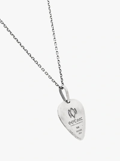 Shop Yohji Yamamoto Silver Signature Plectrum Necklace In Metallic