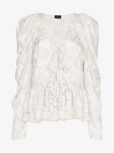 Shop Magda Butrym Cefalu V-neck Silk Blouse In White