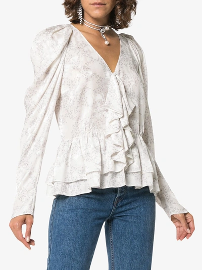 Shop Magda Butrym Cefalu V-neck Silk Blouse In White