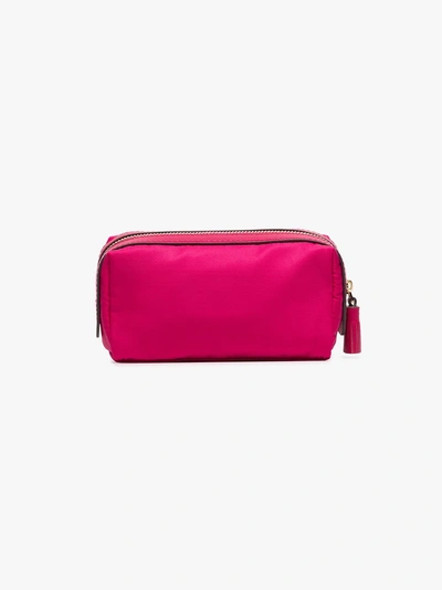 Shop Anya Hindmarch Hot Pink Girlie Stuff Nylon Pouch In Pink/purple