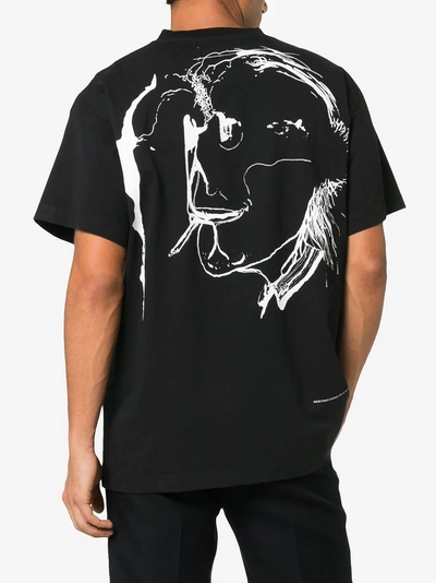 Shop Vyner Articles 'a Vision' Printed Cotton T-shirt In Black
