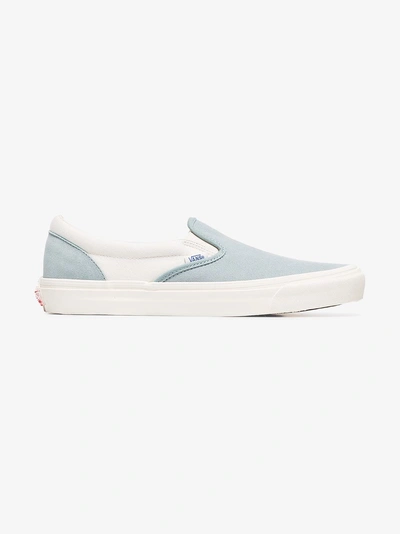 Shop Vans Blue Og Classic Slip-on Lx Cotton Sneakers