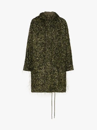 Shop Ashish Tinsel Sequin Embellished Parka In Green