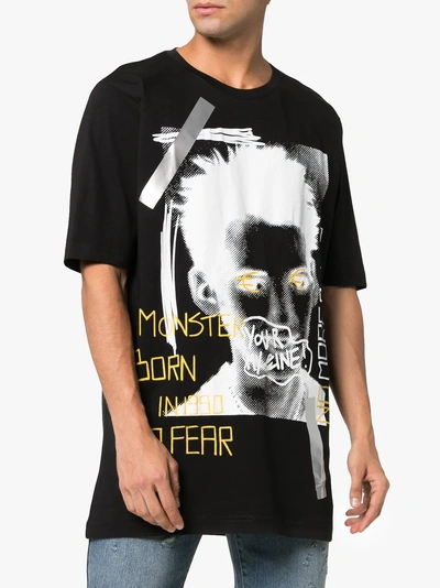 Shop Faith Connexion Ntmb Monster Print Cotton T Shirt In Black