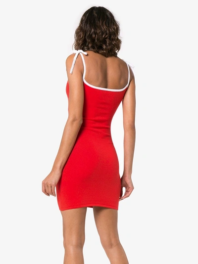 Shop Joostricot Fitted Mini Dress In Red