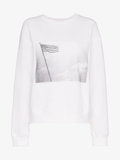 Shop Calvin Klein 205w39nyc X Andy Warhol Foundation American Flag Terry Sweatshirt In White