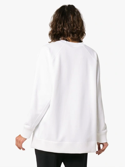 Shop Fendi Logo Motif Sweatshirt In White