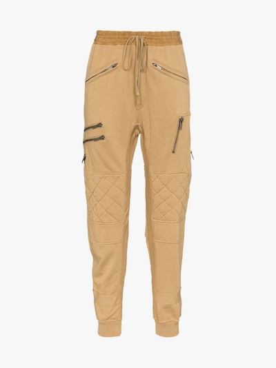 Shop Haider Ackermann Quilted And Zipped Cotton Biker Trousers In Brown