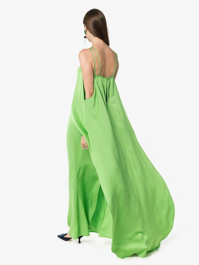 Shop Cult Gaia Cocoon Faille Maxi Dress In Green