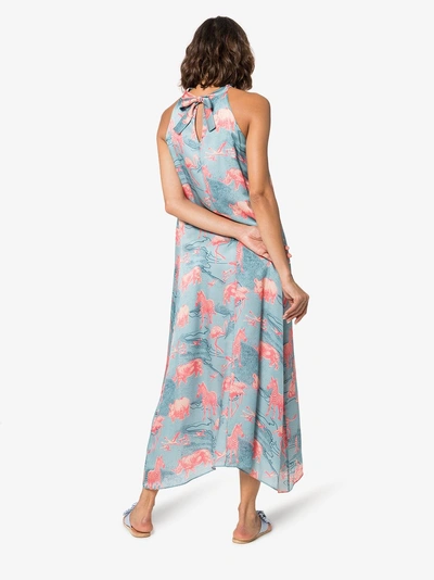 Shop Chufy Ebel Silk Maxi Dress In Blue