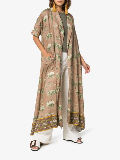Shop Chufy Kinyei Linen Robe In Brown