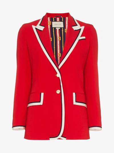 Shop Gucci Stretch Viscose Jacket In Red