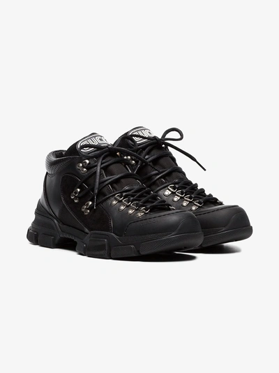 Shop Gucci All Black Flashtrek Sneakers