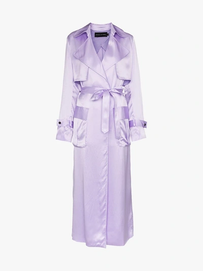 Shop Michael Lo Sordo Belted Silk Trench Coat In Pink/purple