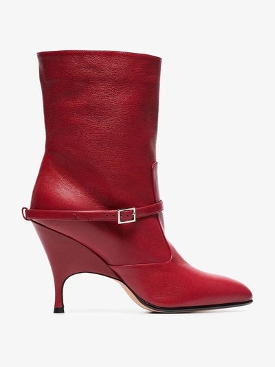 Shop Alchimia Di Ballin Red Cuba 95 Leather Ankle Boots