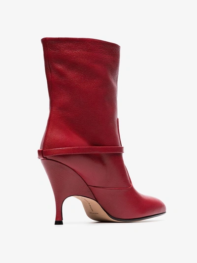 Shop Alchimia Di Ballin Red Cuba 95 Leather Ankle Boots