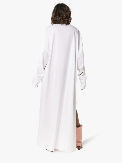 Shop Esteban Cortazar Oversized Asymmetric Hem Shirt Dress In White