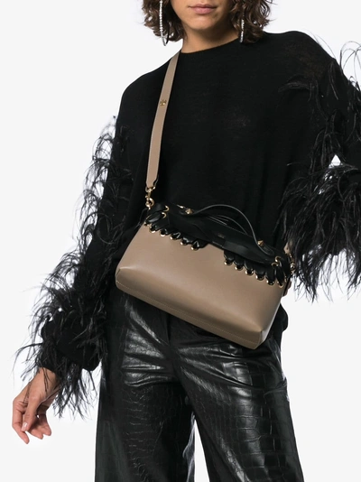 Shop Fendi Black And Light Brown By The Way Medium Leather Handbag