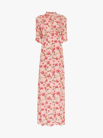 Shop By Timo Floral Print Wrap Dress In Pink/purple