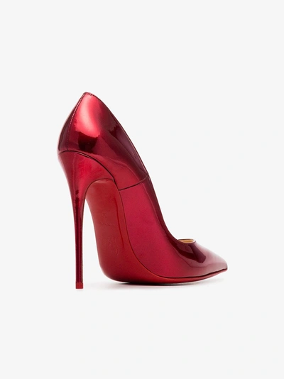 Shop Christian Louboutin Metallic Red So Kate 120 Patent Leather Pumps