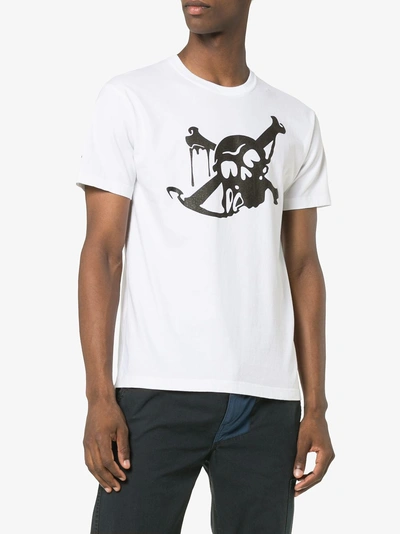 Shop Neighborhood Skull Print T-shirt In White