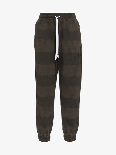 Shop Liam Hodges Bleached Stripe Cotton Sweat Pants In Black