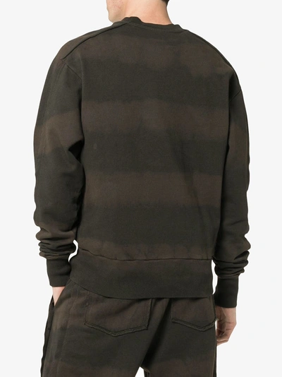 Shop Liam Hodges Bleached Stripe Logo Embroidered Cotton Sweatshirt In Black