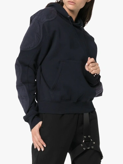 Shop Gmbh Patched Hoodie Top In Blue
