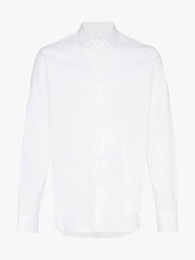 Shop Prada Poplin Stretch Shirt In White