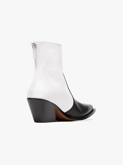 Shop Givenchy Black And White Zip Fastening 60 Leather Cowboy Boots