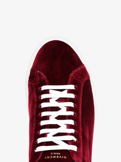 Shop Givenchy Burgundy Red Urban Street Velvet Sneakers